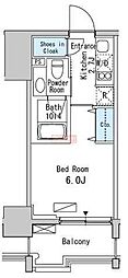 ベルファース目黒 1Kの間取図画像