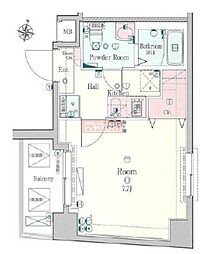 LEXE明大前 1Kの間取図画像