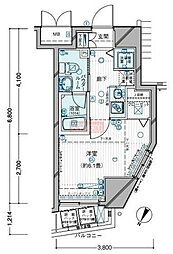 メインステージ目黒2 1Kの間取図画像