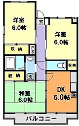 サンライズマンション 3DKの間取図画像