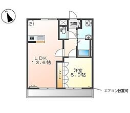 メープルコート 1LDKの間取図画像