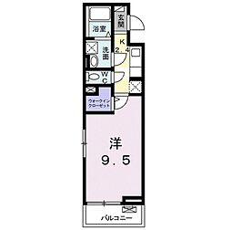 ラプルメリア 1Kの間取図画像