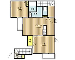 Ｓｕｎｎｙ　Ｃｏｕｒｔ 2階2LDKの間取り
