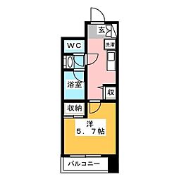 ヴァンテ・アン神楽坂 3階1Kの間取り