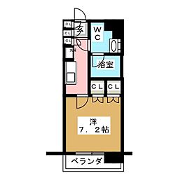 コンフォリア神楽坂ＤＥＵＸ 2階1Kの間取り