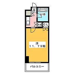 レジディア市ヶ谷II 3階1Kの間取り