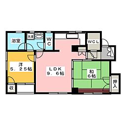 ハウゼティクルス 4階2LDKの間取り