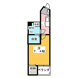 リヴシティ文京春日 4階1Kの間取り