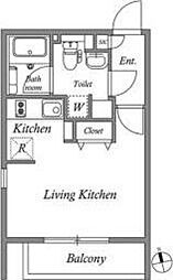 PASEO市谷加賀町 4階1Kの間取り