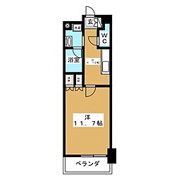 レジディア市ヶ谷2 1Kの間取図画像