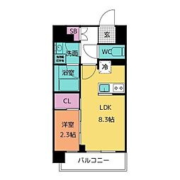 デュオフラッツ飯田橋EAST 1LDKの間取図画像