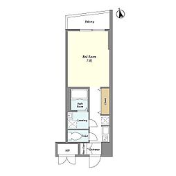 ヴァンテ・アン神楽坂 1Kの間取図画像