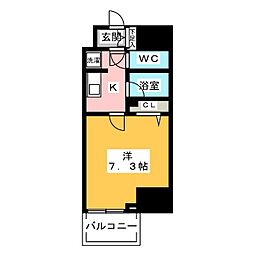 HF早稲田レジデンス 1Kの間取図画像