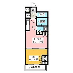 PARKAXIS市谷左内町 1LDKの間取図画像