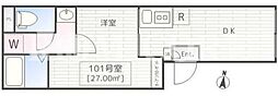 THE PARK EXIA 神楽坂 1DKの間取図画像