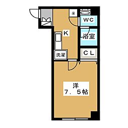 アヴェニュー市ヶ谷 1Kの間取図画像