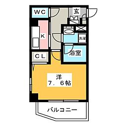 HF早稲田レジデンス 1Kの間取図画像