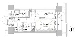 パークスフイア牛込神楽坂 ワンルームの間取図画像