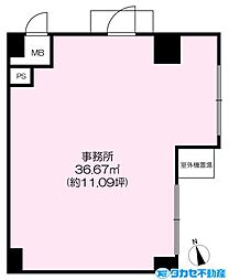 ネオハイツ南堀江 ワンルームの間取図画像