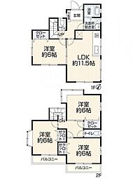 羽村市羽加美3丁目　中古戸建 4LDKの間取り