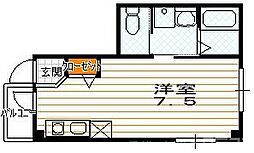 クレール綾小路 3階ワンルームの間取り