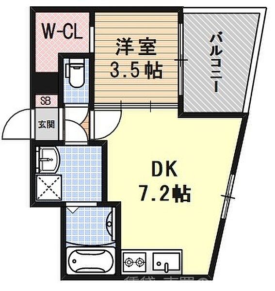 ファステート京都東寺グラン 402｜京都府京都市南区西九条唐戸町(賃貸マンション1DK・4階・28.72㎡)の写真 その2