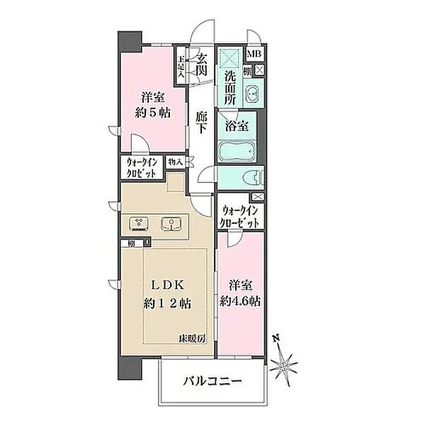 ソルティア京都宝ヶ池 501｜京都府京都市左京区上高野仲町(賃貸マンション2LDK・5階・53.27㎡)の写真 その2