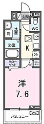 コンチェストIII祥豊 3階1Kの間取り