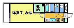 フラッティ西大路花屋町 3階1Kの間取り