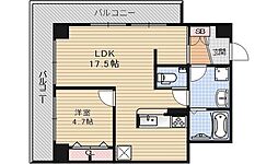 ジョイ御池 10階1LDKの間取り