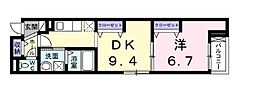 グランディオーズ桂 4階1DKの間取り