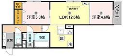 D-ROOM Sagarimatsu 2階2LDKの間取り