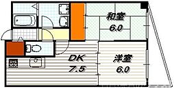 エル・カーサー 3階2DKの間取り