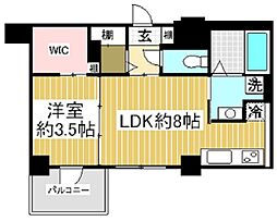プリオーレ京都駅前 9階1LDKの間取り