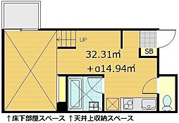 是空HORIKAWA 2階ワンルームの間取り