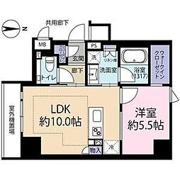 レ・ジェイド京都四条大宮 4階1LDKの間取り