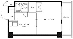 ラビットハイツ 2階1DKの間取り