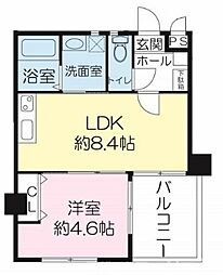 パセオアグラシオン今出川 2階1LDKの間取り