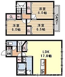 セルシオール鴨川 1階3LDKの間取り