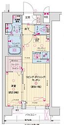 ソルテラス京都JUJO薫 2階1LDKの間取り