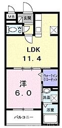 アーバンコート堀川西 3階1LDKの間取り