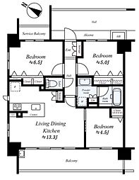 プレサンスロジェ京都西大路 2階3LDKの間取り