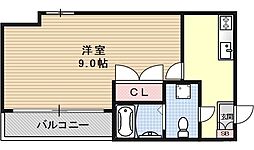 シャトレナカイ三条 3階1Kの間取り