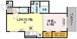 GRAMM桂北滝川（グラーム桂北滝川） 203 2階1LDKの間取り