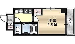 KDXレジデンス西院 3階1Kの間取り