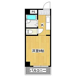 フィルストン 3階1Kの間取り