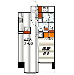 リーガル京都堀川五条通り 2階1LDKの間取り