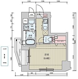 ベラジオ京都烏丸十条 7階1Kの間取り