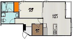 ヴィンテージマンションリューブ二条 1階1SLDKの間取り