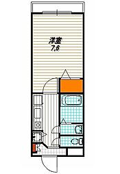シェルブール西院 3階1Kの間取り